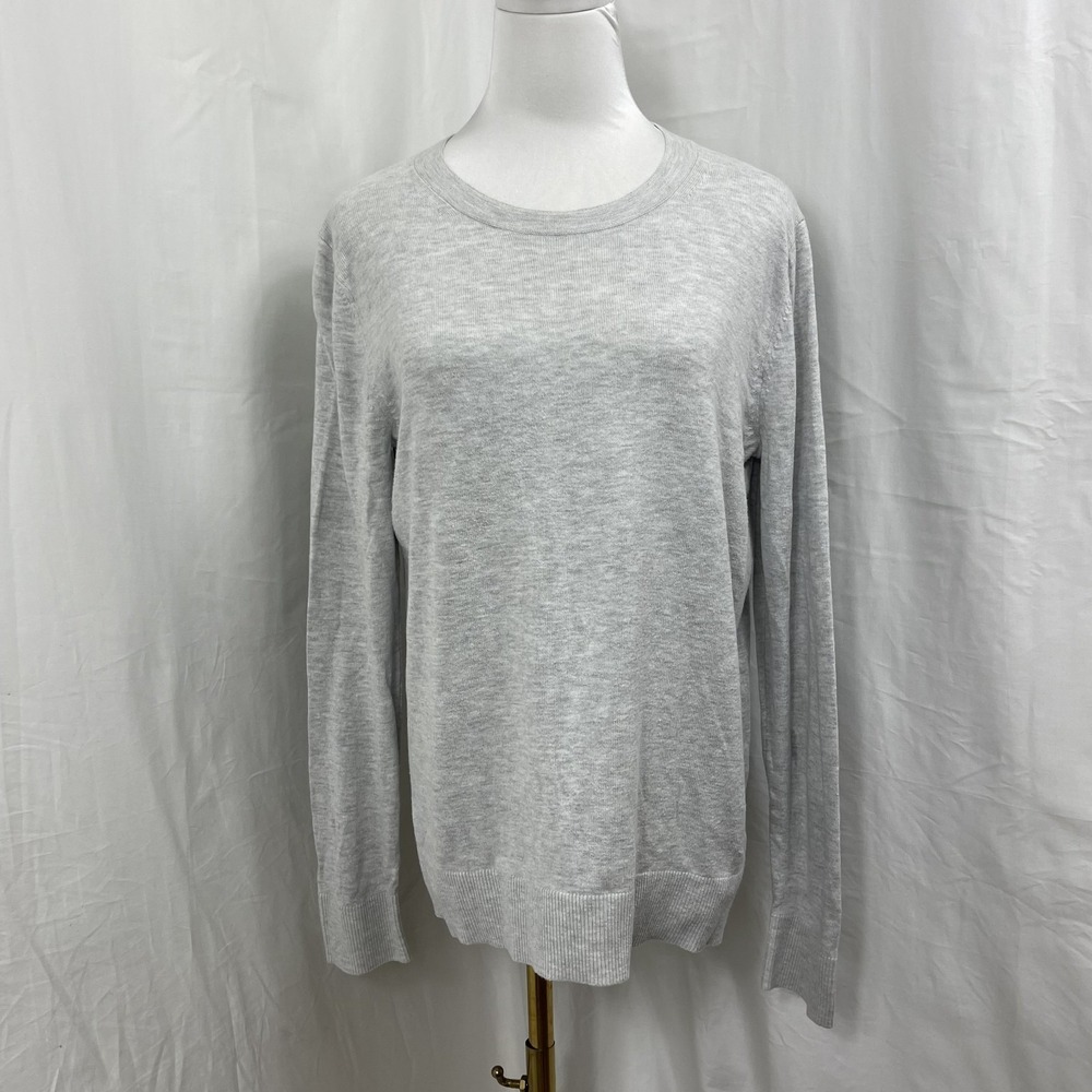 #1 Banana Republic Forever Sweater Round Neck Long-Sleeve Women's Medium Grey